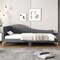Full/Twin Size Rivet-Tufted Platform Bed with Metal Legs and Wood Slats-Full Size